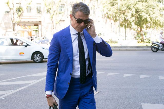 Cravatta Blu Vestito Nero Con Cravatta Abito Sposo Cravatta Blu