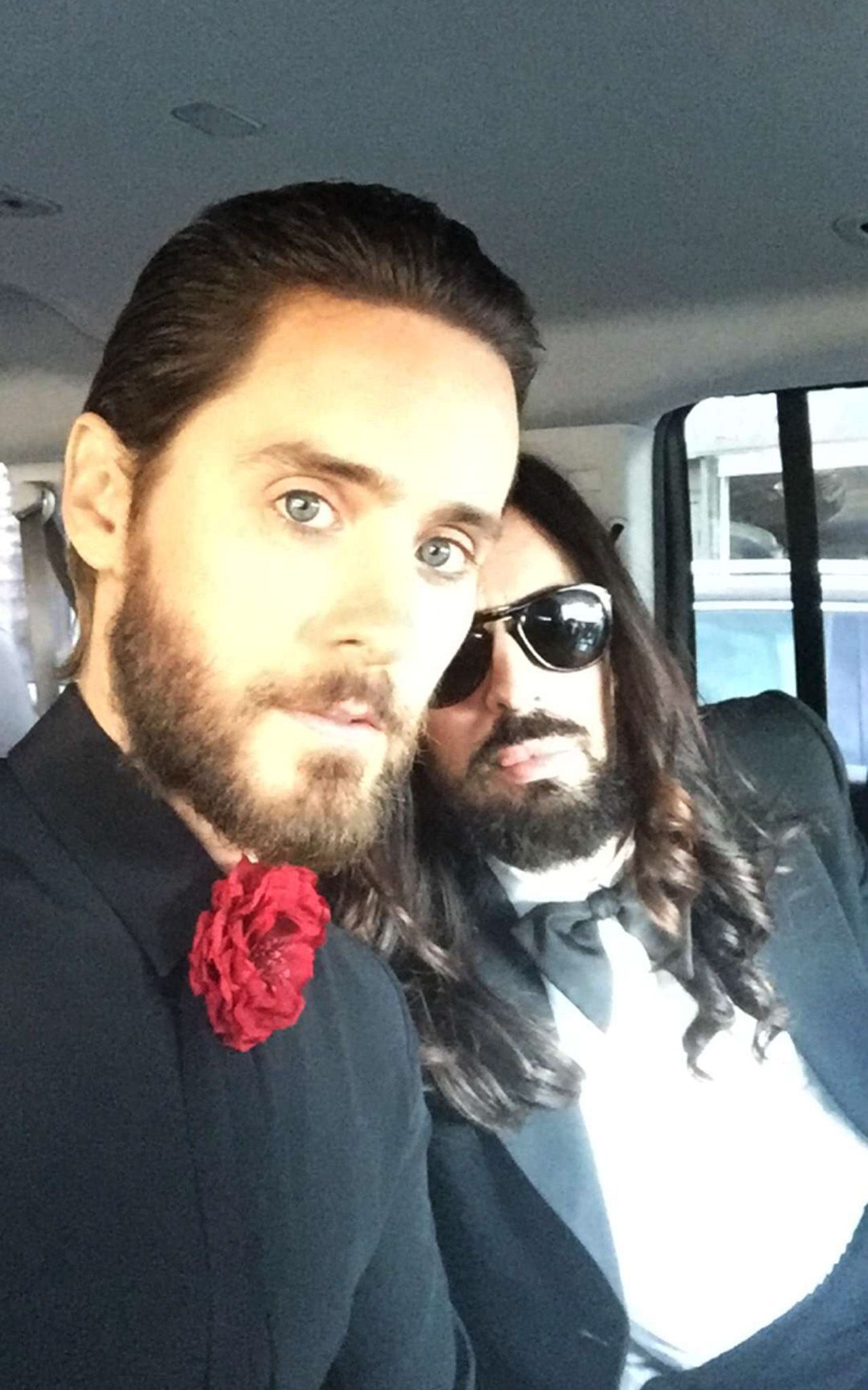 Un selfie di Jared Leto con Alessandro Michele a Hollywood