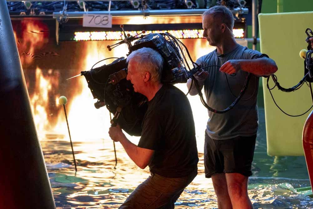 james cameron sul set di Avatar: La via dell'acqua