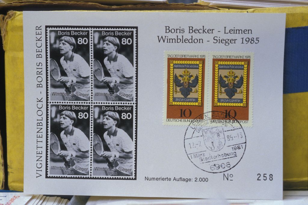 boris becker record wimbledon francobolli
