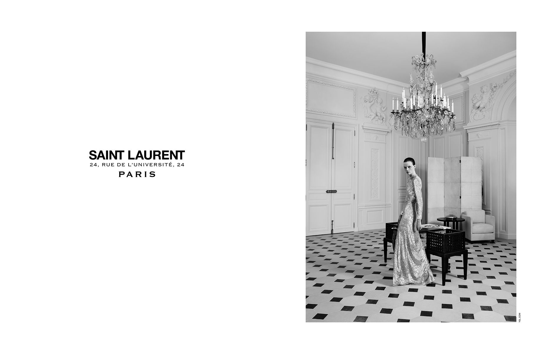 Un'immagine della campagna Yves Saint Laurent "Rue de l'Université"