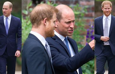 Harry e William davanti Lady Diana: intesa di cravatte