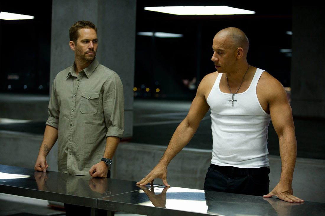 Paul Walker e Vin Diesel nella fortunata serie Fast and Furious nata nel 2001.