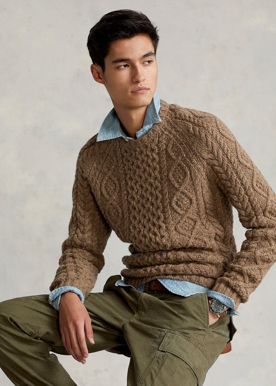 Maglione Uomo Lavorato A Maglia - 100% Cotone, Girocollo, Lambretta - Foto 8