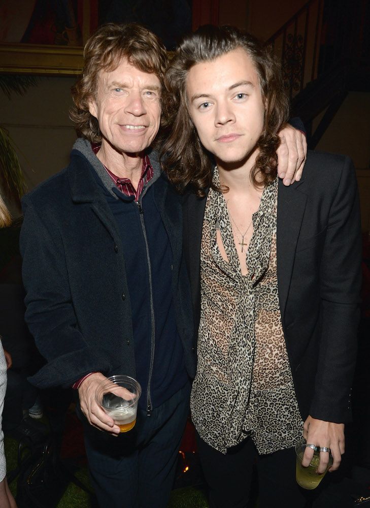 Harry Styles con Mick Jagger dei Rolling Stones. Credit: Kevin Mazur/Getty Images for TDF Productions