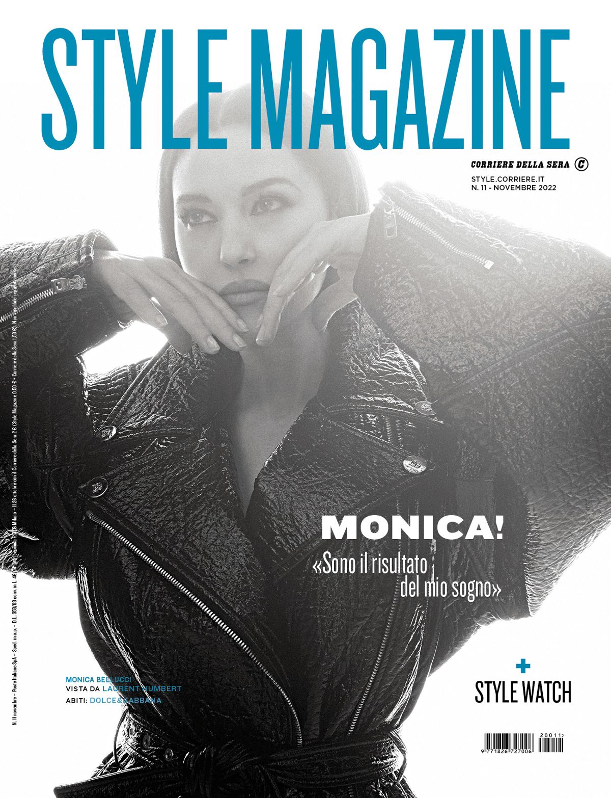 style magazine cover novembre 2022 monica bellucci