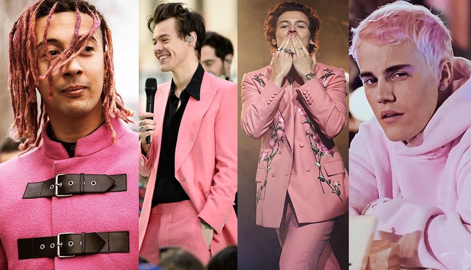 Harry Styles Ghali Justin Bieber vestiti capelli gucci look rosa pink vip foto
